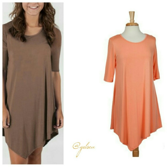 CLEARANCE!! Mocha 3/4 sleeve flowy dress - Picture 2 of 2