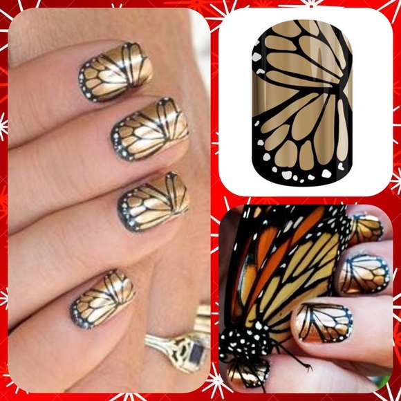 Jamberry Other - Retired JAMBERRY Gold Butterfly Manicure Nail Wrap