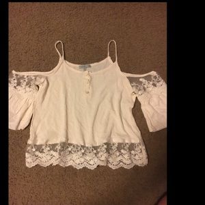 Tan spaghetti strap crop top