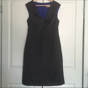 Black dress with a twist V neck
