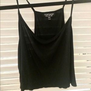 Topshop//black spaghetti strap loose crop top
