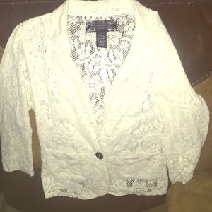 Buckle Crochet Blazer