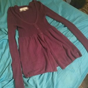 American eagle purple baby doll style cardigan