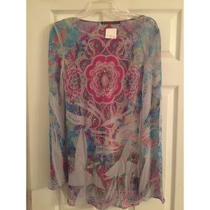 Sheer multi color top
