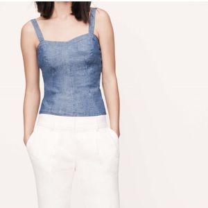 Ann Taylor Loft Chambray bustier top