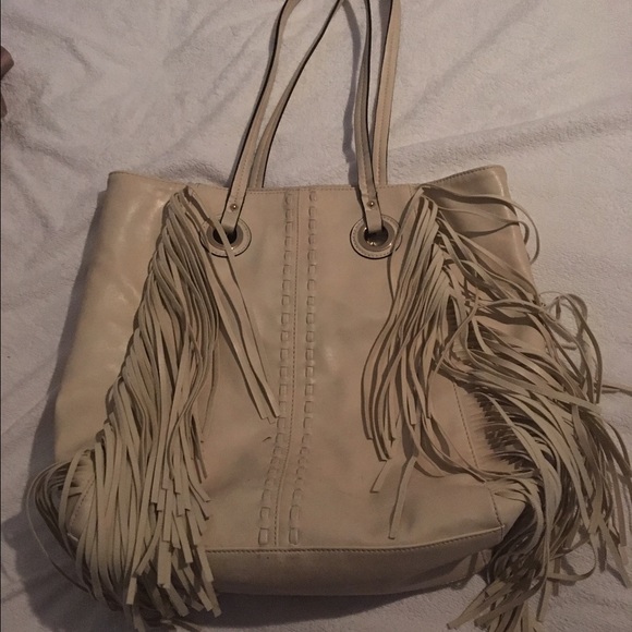 Tan Fringe Tote Bag - Picture 1 of 4