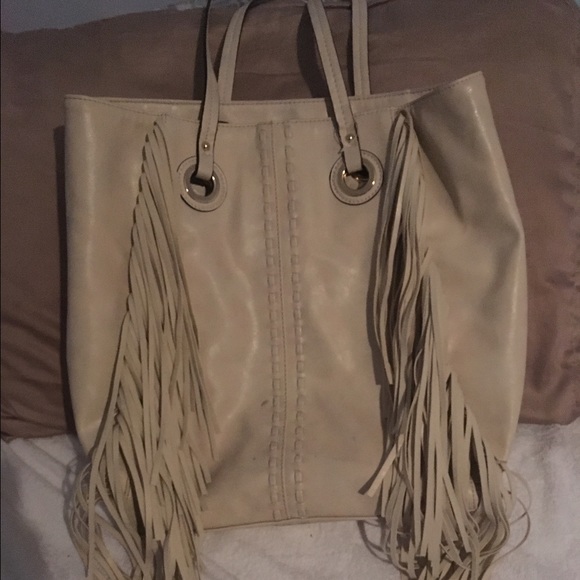 Tan Fringe Tote Bag - Picture 2 of 4