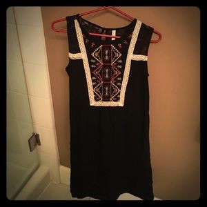 Black lace dress with tribal print