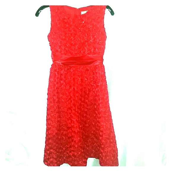 Red flower dress