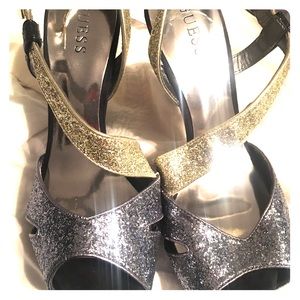 Guess Gold and silver heels