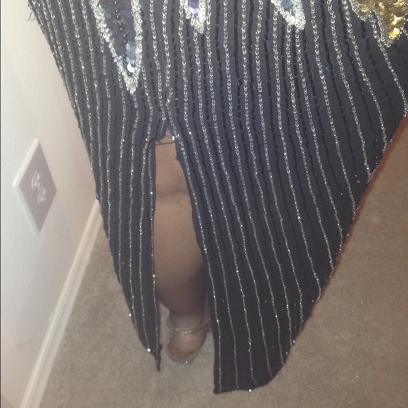 Hand beaded Pageant Prom Dress Gown - Picture 3 of 4