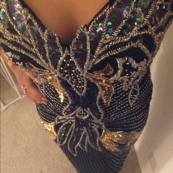 Hand beaded Pageant Prom Dress Gown - Picture 4 of 4