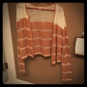 Lace and knit cardigan