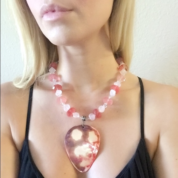Pearl & Rose Quartz Statement Necklace