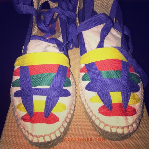 ✨SOLD✨ Castaner Canvas Wrap-Ribbon Espadrilles
