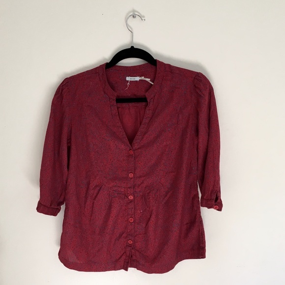 Kimchi Blue Red Flowered Blouse