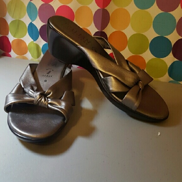 Pewter Slides by Italian Shoemakers