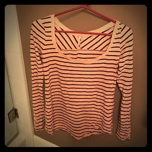 Free people long sleeve pink striped shirt