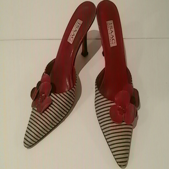 Isaac Mizrahi Super Cute Striped  Mules