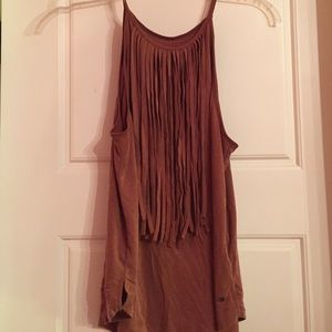 Burnt orange fringe tank
