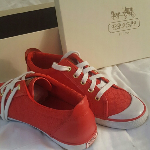 Coach Red leather sneakers