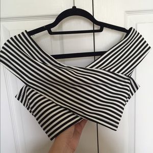 Crisscross Striped Crop Top