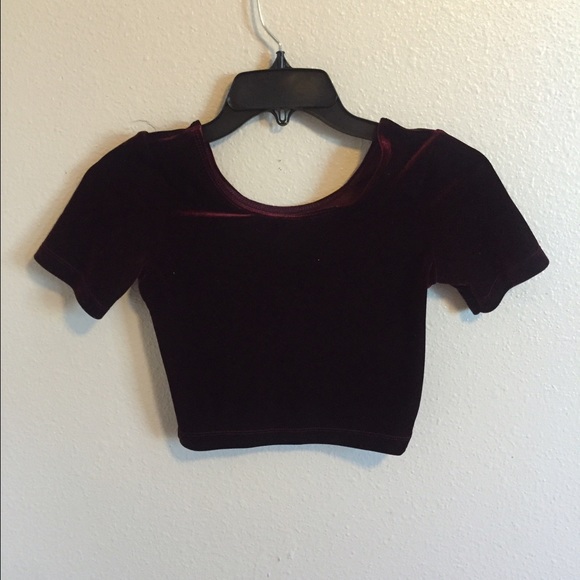 American Apparel Velvet Red Crop Top