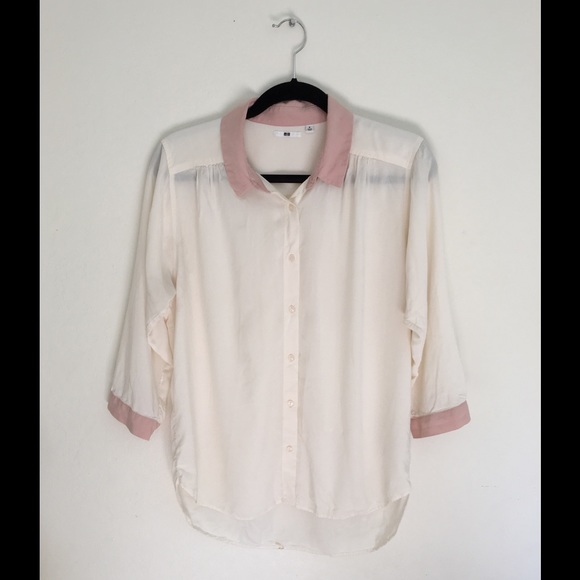 White Sheer Button Down UNIQLO Shirt