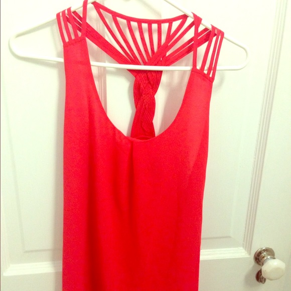 red braided tank