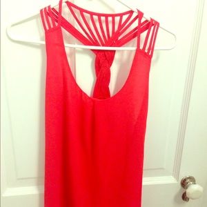 red braided tank