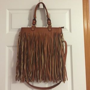 Leather fringe bag