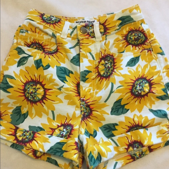 American Apparel Sunflower Print Shorts