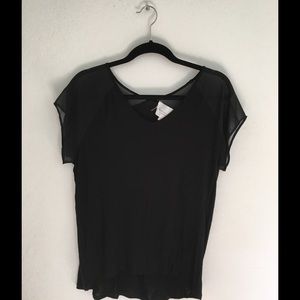 Black Sheer Top Shirt Size M