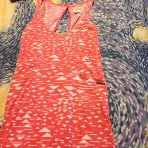 Orange and white tank dress