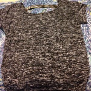 Blouse grey and white with bands on back