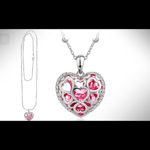 Swarovski floating heart pendant