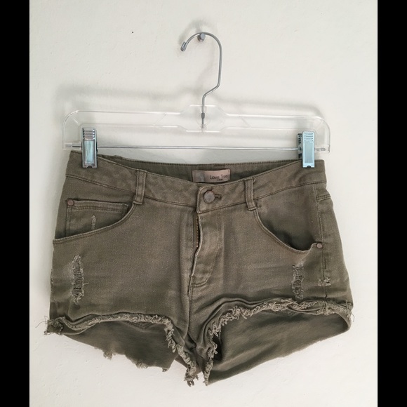 Cute Olive Green Short Shorts