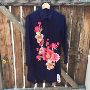 Embroidered Shirtdress NWT