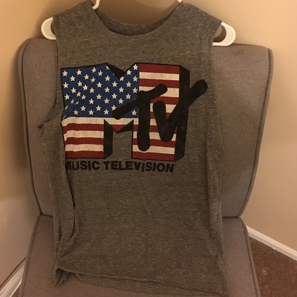 Grey MTV muscle tee from forever 21