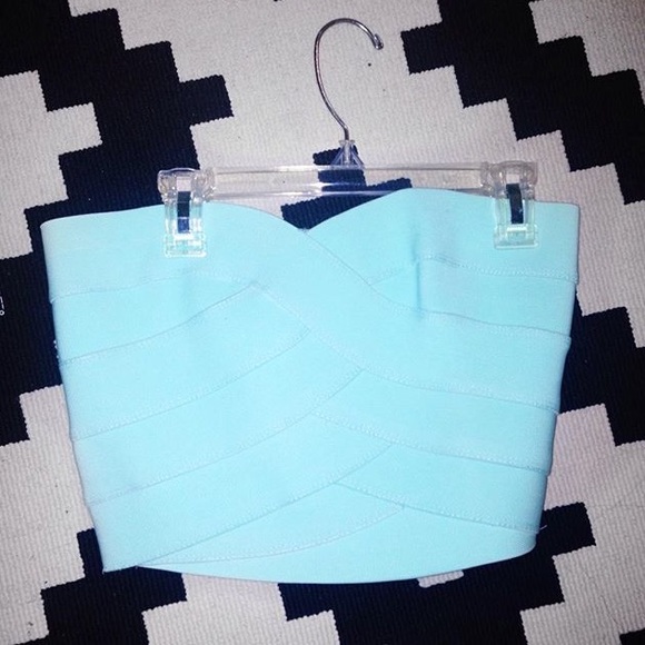 nasty gal bandage cropped top in Aqua