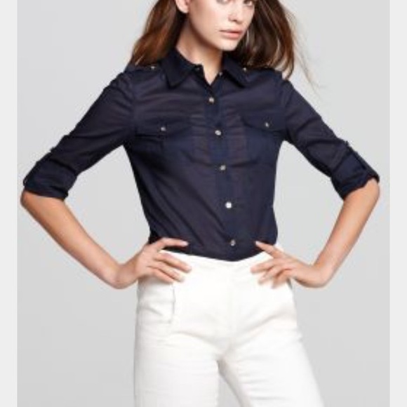 Tory Burch Bridgett Blouse - Navy