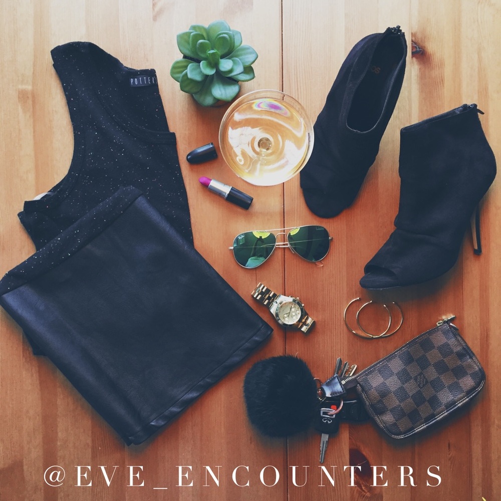 | 'ERYN' FAUX LEATHER DRESS |