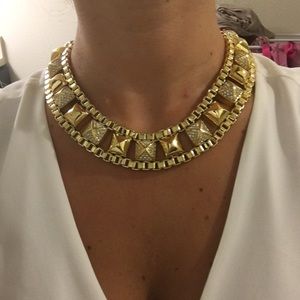 Juicy Couture gold/ crystal pyramid pave necklace Juicy Couture gold/ crystal pyramid pave necklace