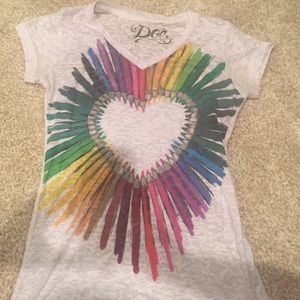 Colored Pencil Rainbow Heart Tee