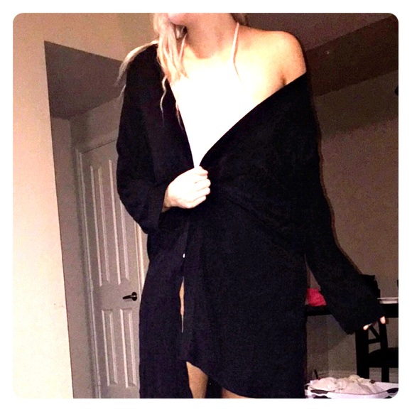 LONG black thin cardigan
