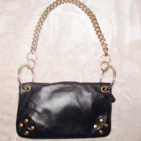 ✨VINTAGE WILSON'S LEATHER BLACK GOLD CHAIN PURSE ✨