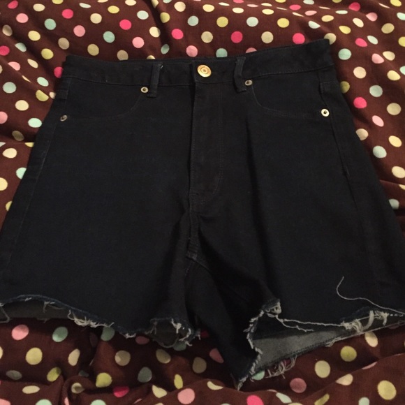 high-waisted jean shorts