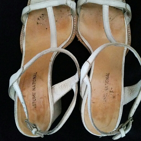 Costume National Women's Teen's White T-Strap Sandals 36 6 -- Final Price - Picture 2 of 5