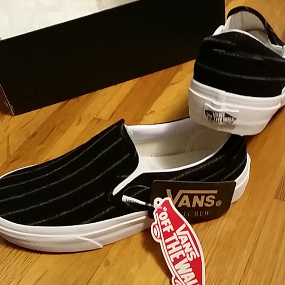 Unisex Van slip on shoes in pinstripe wool, J.crew - Picture 3 of 4