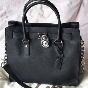 Michael Kors Hamilton in black w/ silver hardware